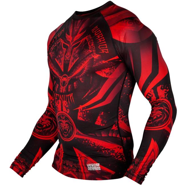 Рашгард Venum Gladiator 3.0 Long Sleeves - Black/Red | Фото 2