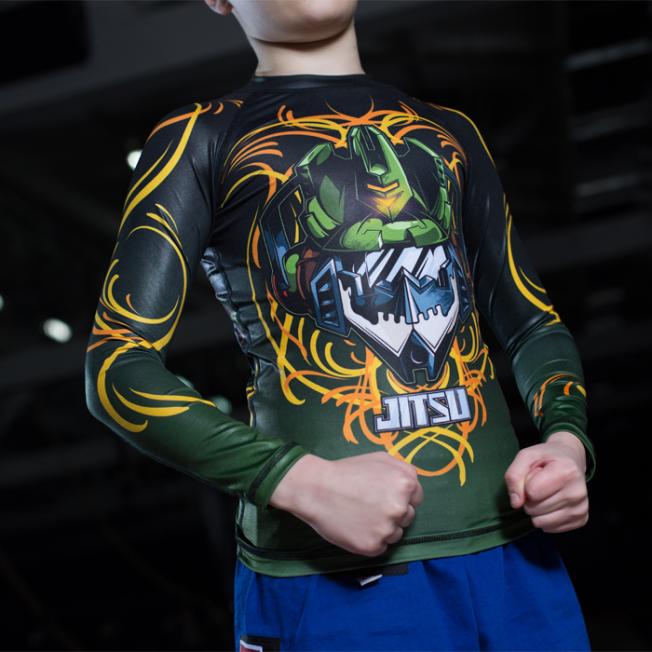 Детский Рашгард Jitsu Soundwave Olive | Фото 2