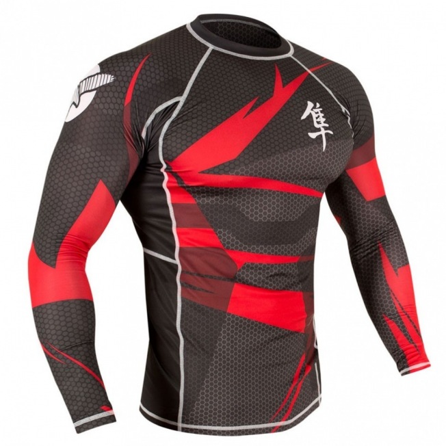 Рашгард Hayabusa Metaru 47 Silver Longsleeve - Black/Red | Фото 1