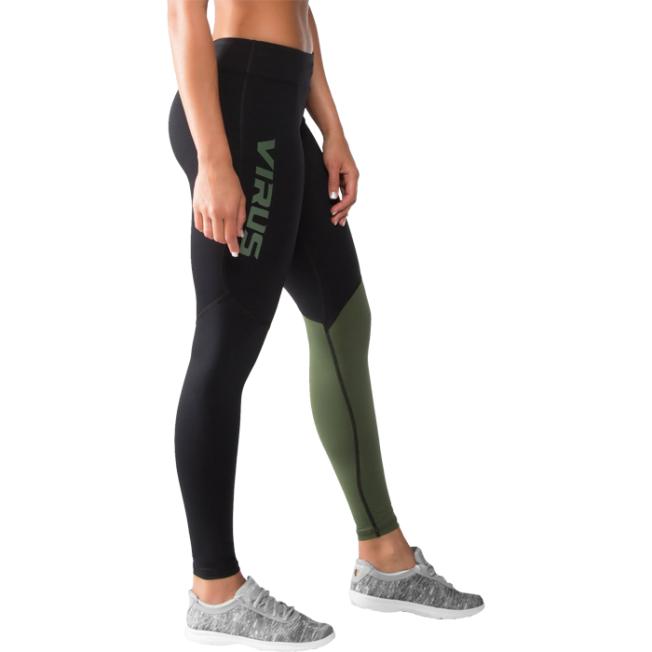 Женские компрессионные штаны Virus Stay Cool ECO21 - Black/Green | Фото 1