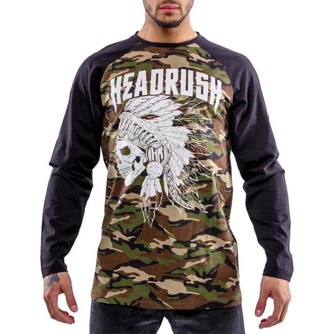 Лонгслив Headrush Camo Native Skully