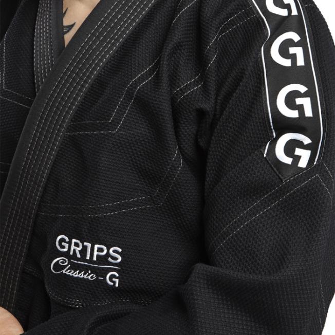 Кимоно для BJJ Grips Athletics Class Logo Tape - Black | Фото 4