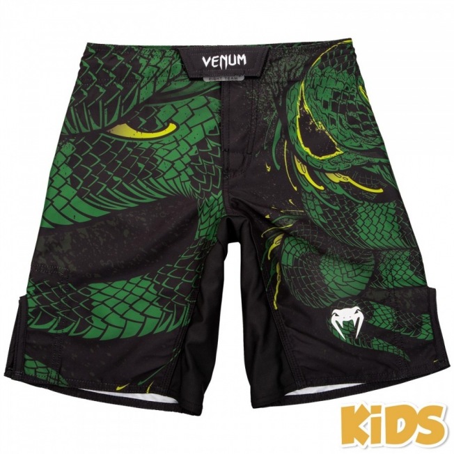 Детские шорты для единоборств Venum Green Viper - Black/Green