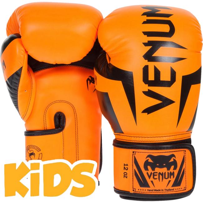 Детские боксерские перчатки Venum Elite - Neo Orange