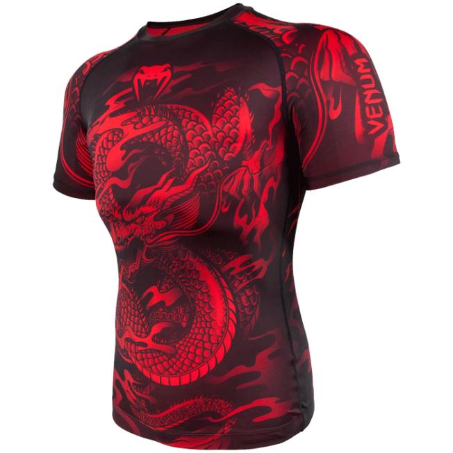Рашгард Venum Dragons Fligh Short Sleeves - Black/Red | Фото 1