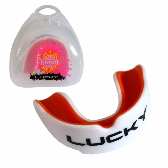 Детская боксерская капа Flamma Lucky - White/Orange