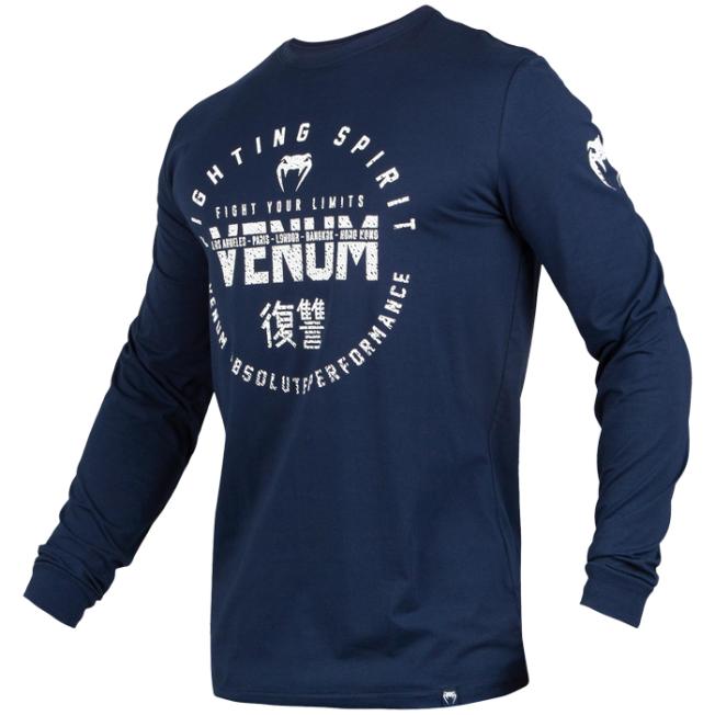 Лонгслив Venum Signature - Navy Blue/White | Фото 1