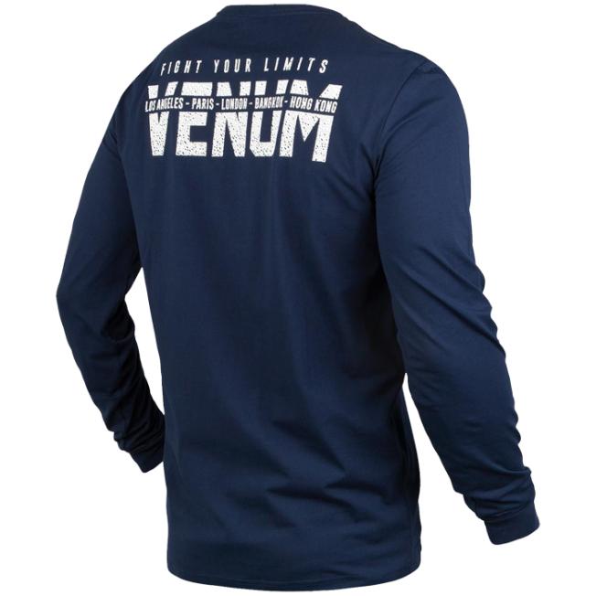 Лонгслив Venum Signature - Navy Blue/White | Фото 2