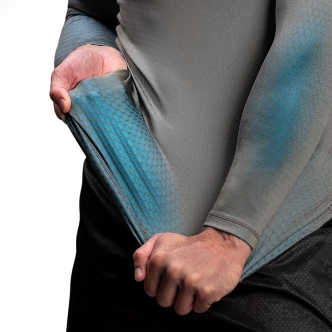 Рашгард Hayabusa Fusion LS - Grey/Aqua | Фото 5