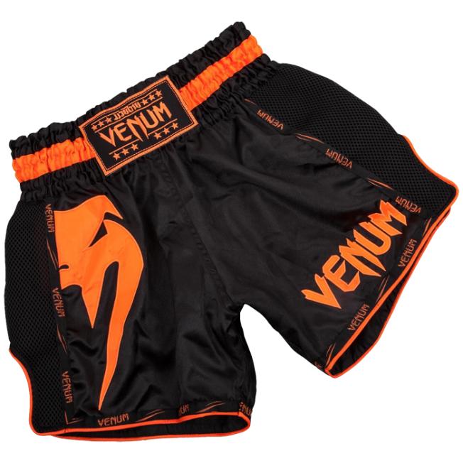Тайские шорты Venum Giant - Black/Neo Orange