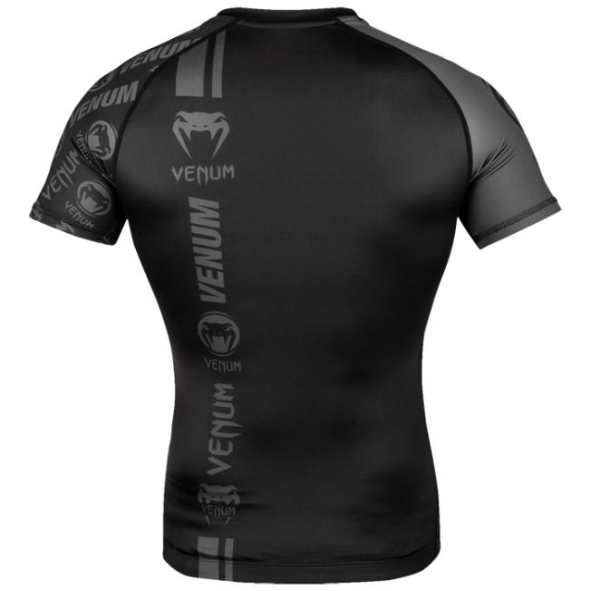 Рашгард Venum Logos SS - Black/Black | Фото 2