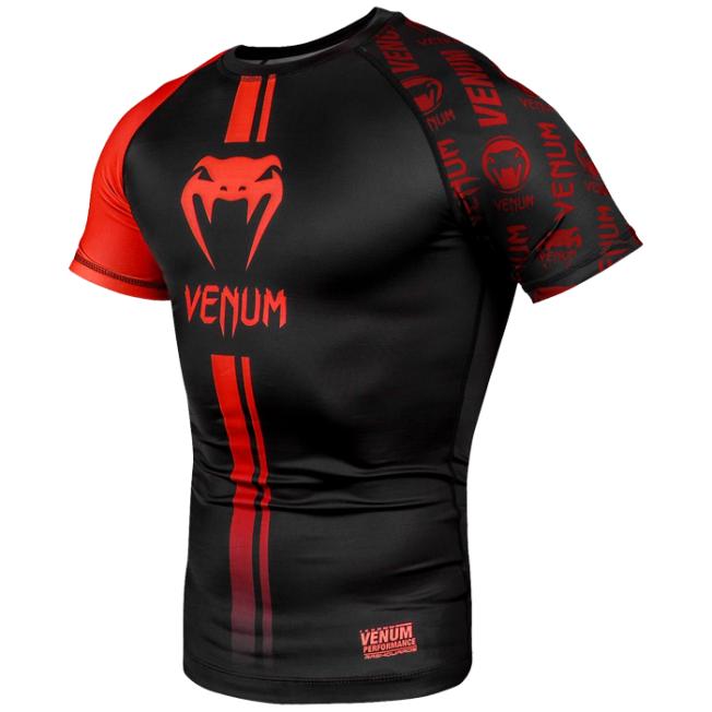 Рашгард Venum Logos SS - Black/Red | Фото 1