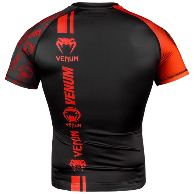 Рашгард Venum Logos SS - Black/Red | Фото 2