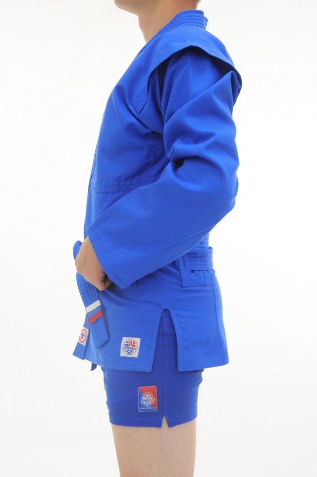 Детская куртка для самбо облегченная Крепыш Я - Синяя | Фото 1