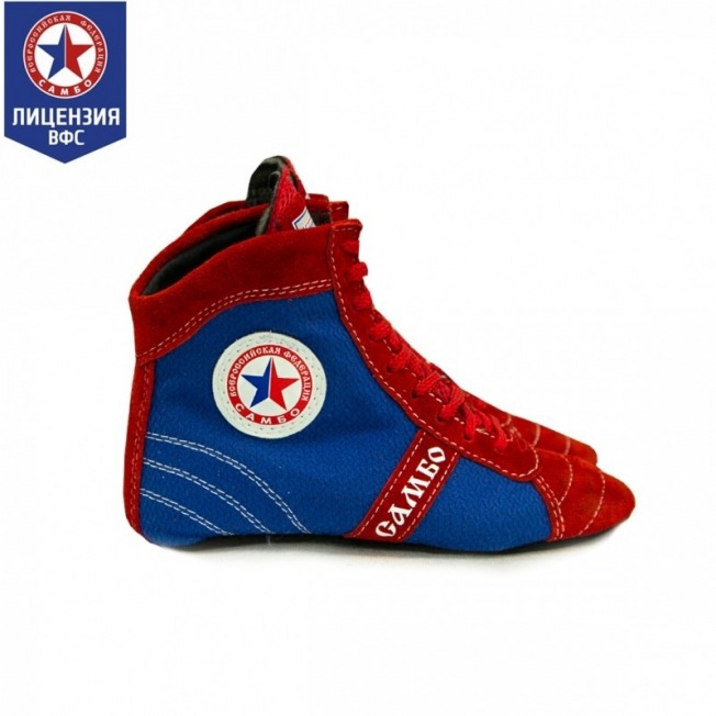 Детские борцовки для самбо Крепыш ВФС - Кр/Син | Фото 2