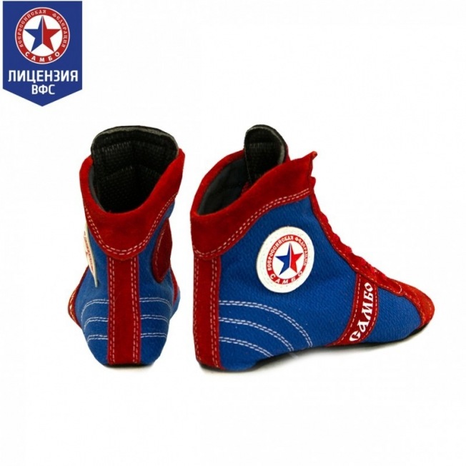 Детские борцовки для самбо Крепыш ВФС - Кр/Син | Фото 4