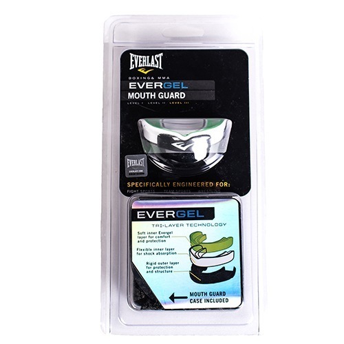 Капа боксерская Everlast EverGel 1-челюстная - Сер/Бел/Зел | Фото 1