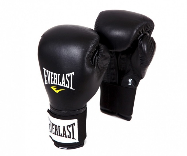 Боксерские перчатки Everlast на липучке - Черный