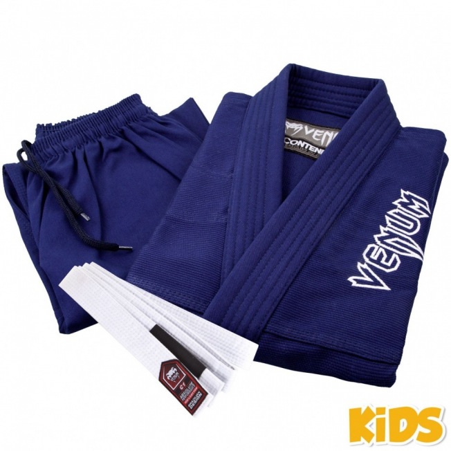 Детское кимоно для бжж Venum Contender Kids - Navy Blue с поясом | Фото 1