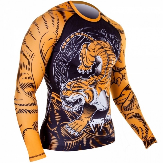 Рашгард Venum Tiger - Black/Orange | Фото 1