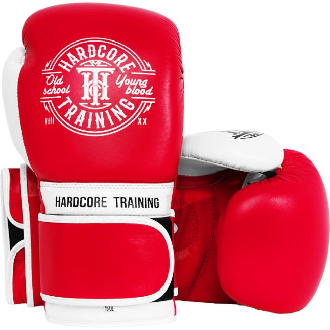 Боксерские перчатки Hardcore Training Premium - Red/White
