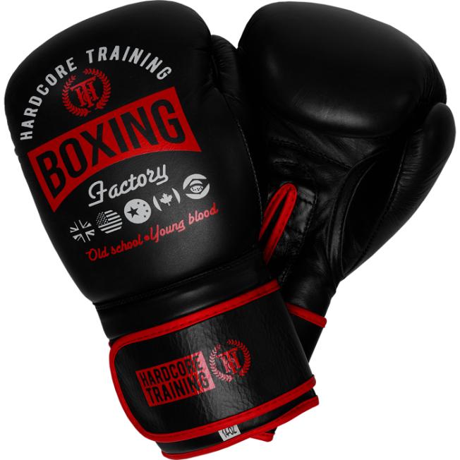Боксерские перчатки Hardcore Training Boxing Factory -  Black/Red