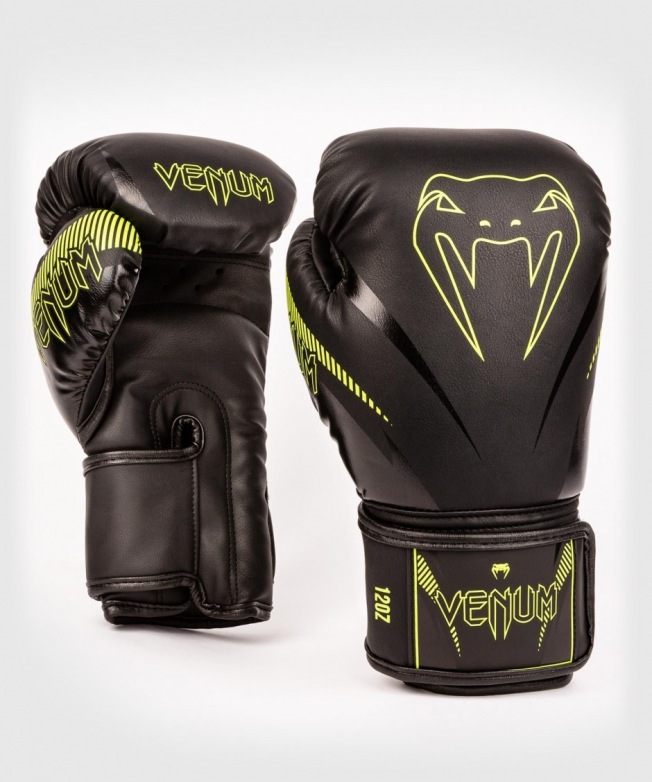 Перчатки боксерские Venum Impact - Black/Neo Yellow