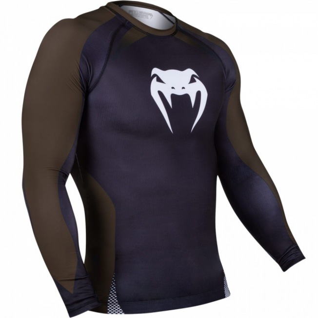 Рашгард Venum No Gi IBJJF Long Sleeves - Black/Brown | Фото 2