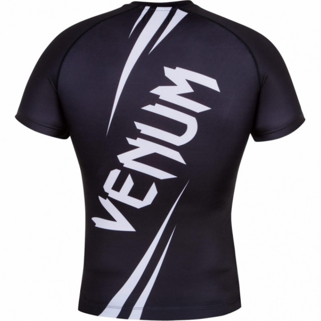 Рашгард Venum Challenger Short Sleeves - Black/White | Фото 1