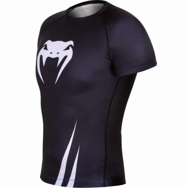Рашгард Venum Challenger Short Sleeves - Black/White | Фото 2