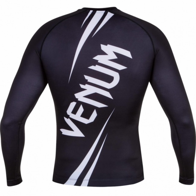 Рашгард Venum Challenger Long Sleeves - Black/White | Фото 1
