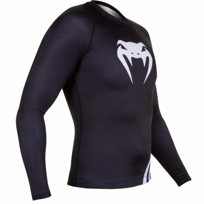 Рашгард Venum Challenger Long Sleeves - Black/White | Фото 2
