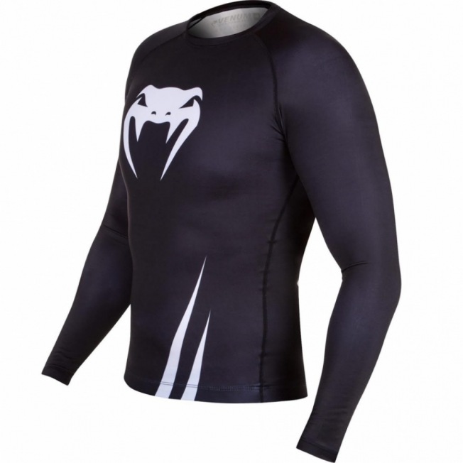 Рашгард Venum Challenger Long Sleeves - Black/White | Фото 3