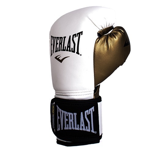 Перчатки боксерские Everlast Powerlock PU - Белый/Золото | Фото 1