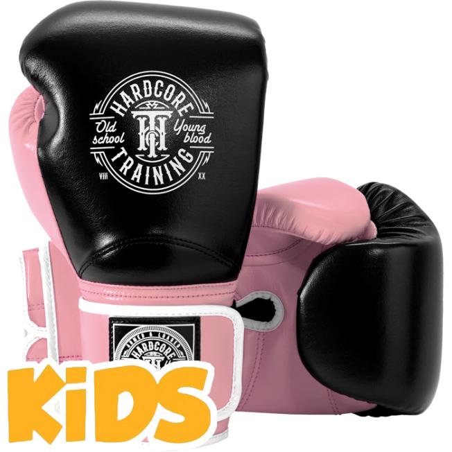 Детские боксерские перчатки Hardcore Training HardLea - Black/Pink