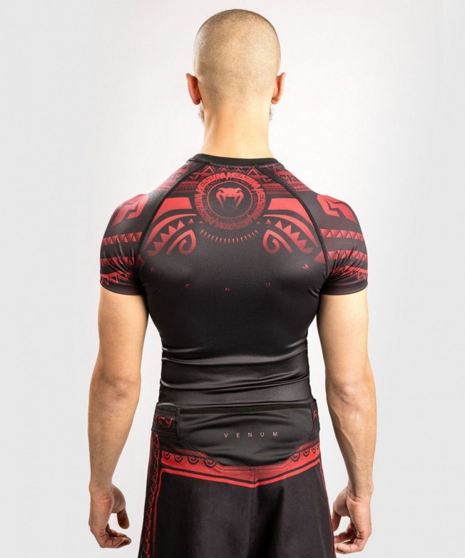 Рашгард Venum Nakahi SS - Black/Red | Фото 3