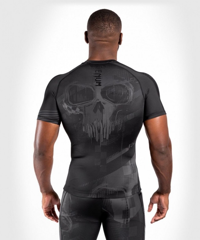 Рашгард Venum Skull SS - Black/Black | Фото 4