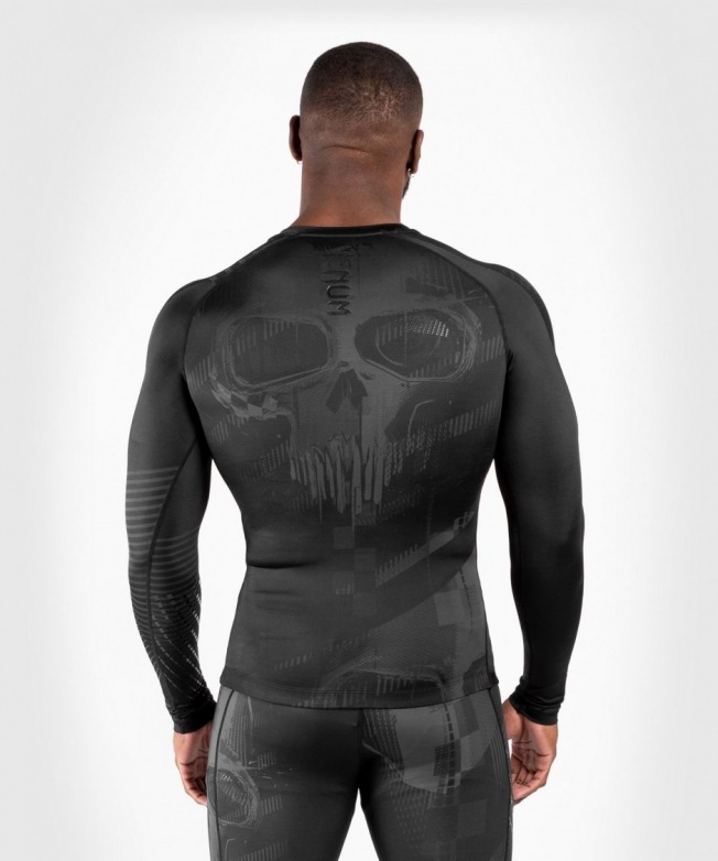 Рашгард Venum Skull LS - Black/Black | Фото 1