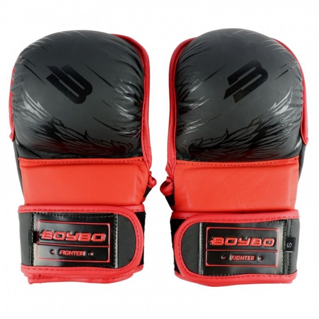 Перчатки ММА тренировочные BoyBo Wings - Черный/Красный | Фото 1