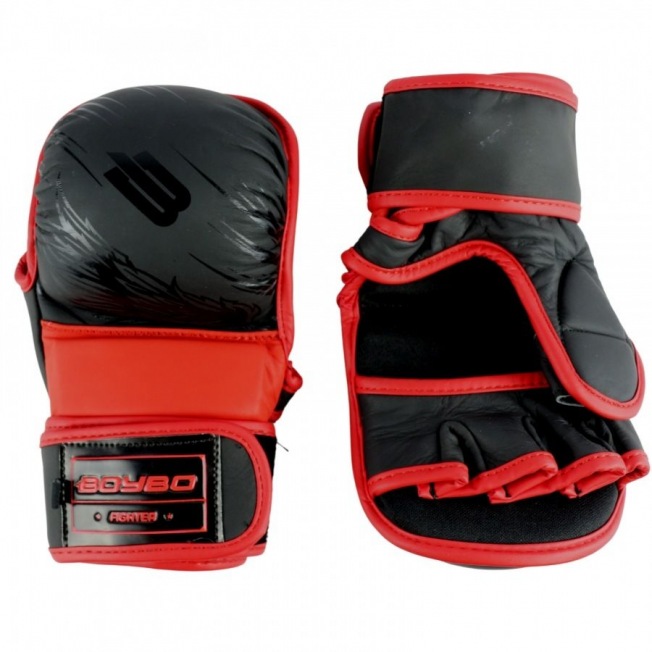 Перчатки ММА тренировочные BoyBo Wings - Черный/Красный | Фото 3