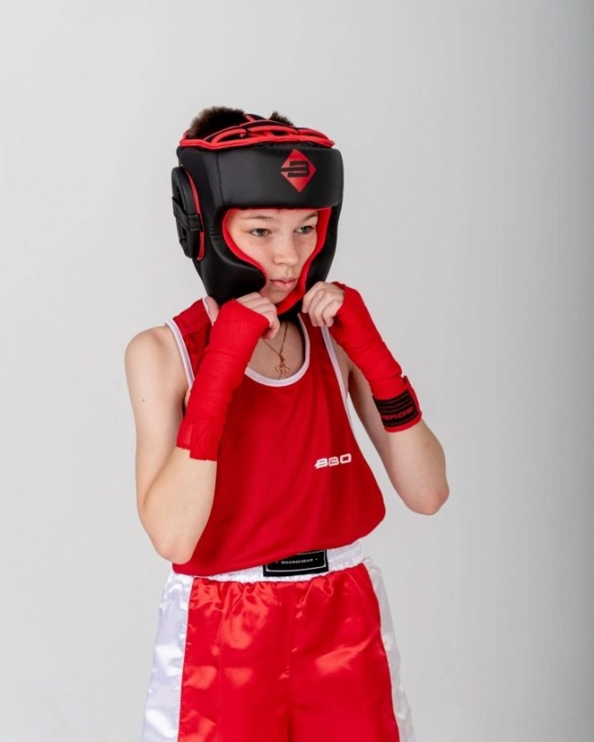Шлем боксерский BoyBo Атака (BH80) - Черный/Красный | Фото 5