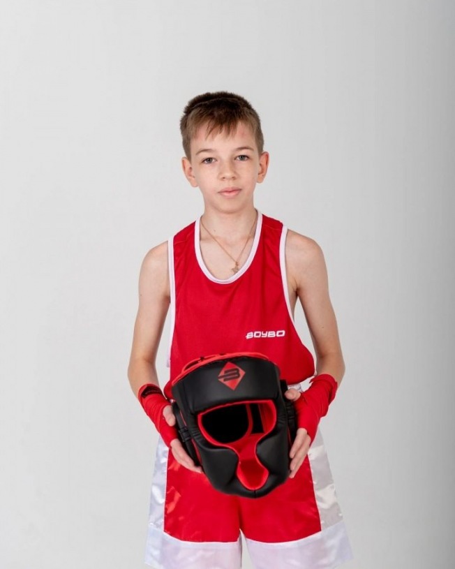 Шлем боксерский BoyBo Атака (BH80) - Черный/Красный | Фото 7