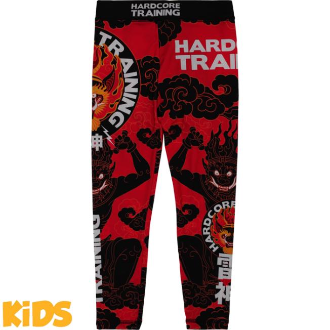 Детские компрессионные штаны Hardcore Training Raijin - Black/Red