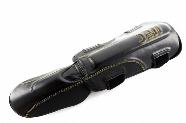 Щитки на ноги, шингарды премиальные на липучке UFC - Black | Фото 2