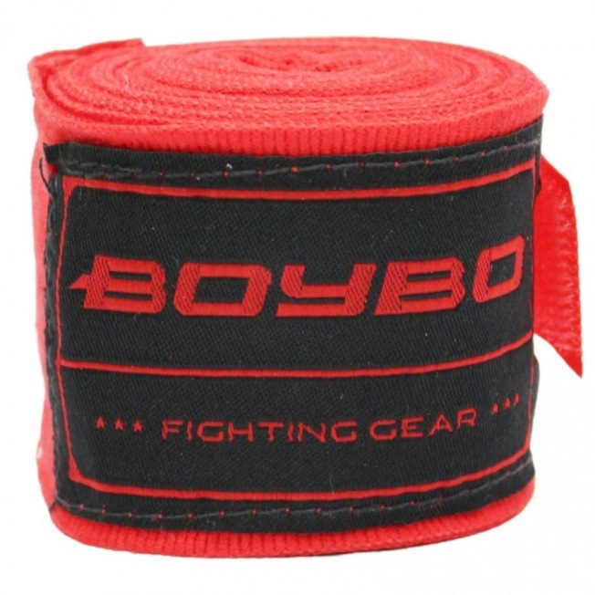 Бинты боксерские BoyBo хлопок/эластан - Красный (4.5m)