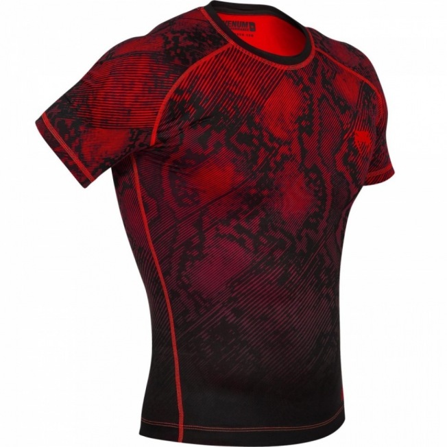 Рашгард Venum Fusion Short Sleeves - Black/Red | Фото 2