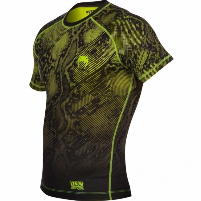 Рашгард Venum Fusion Short Sleeves - Black/Yellow | Фото 2