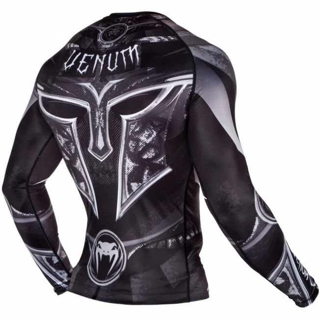 Рашгард Venum Gladiator 3.0 Long Sleeves - Black/White | Фото 2