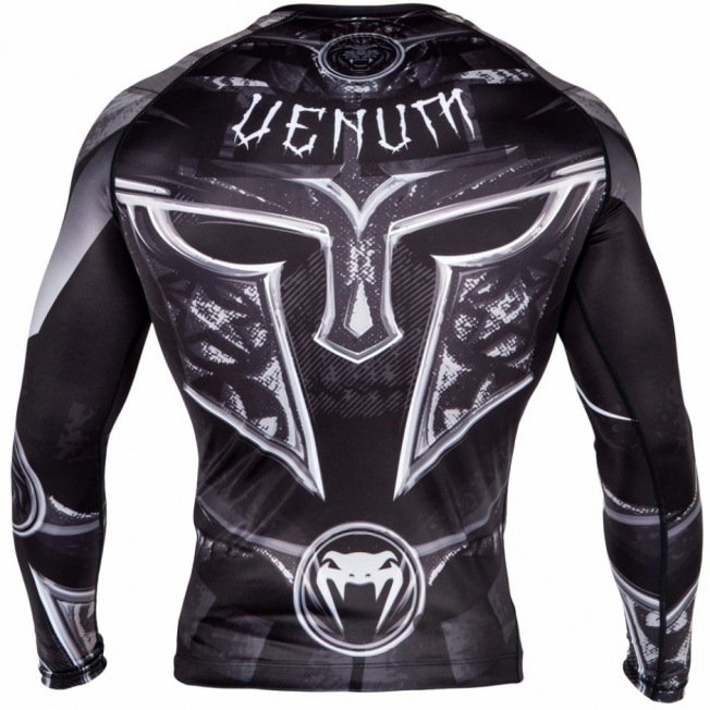 Рашгард Venum Gladiator 3.0 Long Sleeves - Black/White | Фото 3