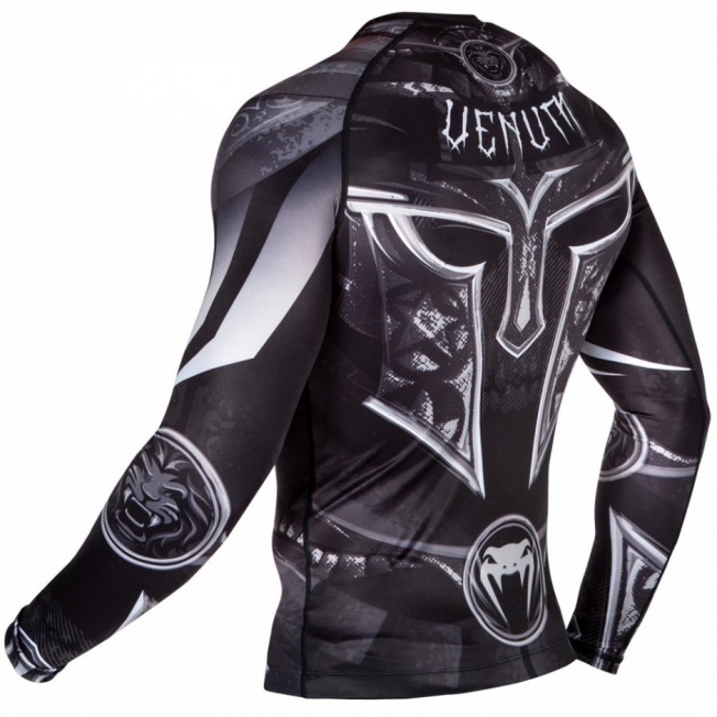 Рашгард Venum Gladiator 3.0 Long Sleeves - Black/White | Фото 4
